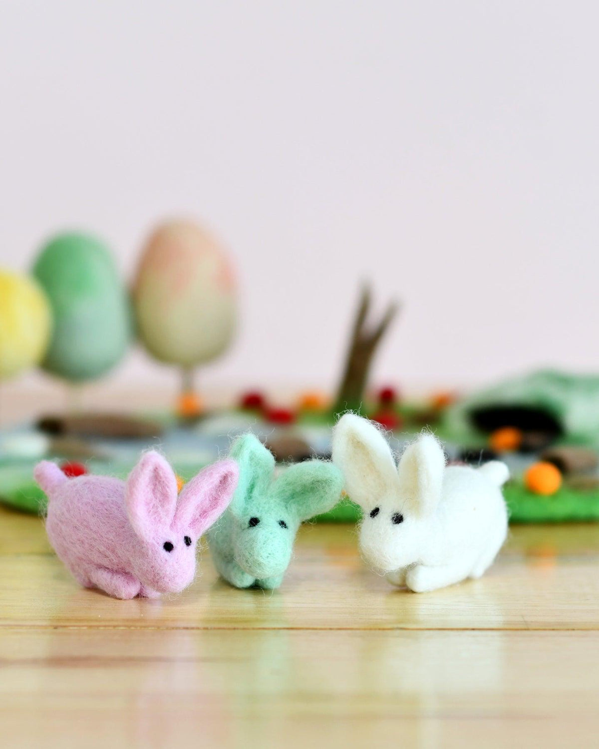 Small Felt Rabbits Felt Mint Green Rabbit Toy | Tara Treasures | Tara Treasures