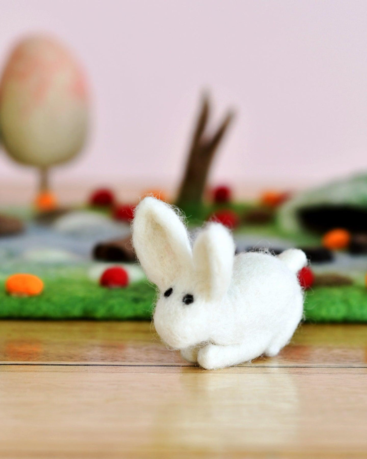 Board White Rabbit Toy Felt White Rabbit Toy | Tara Treasures