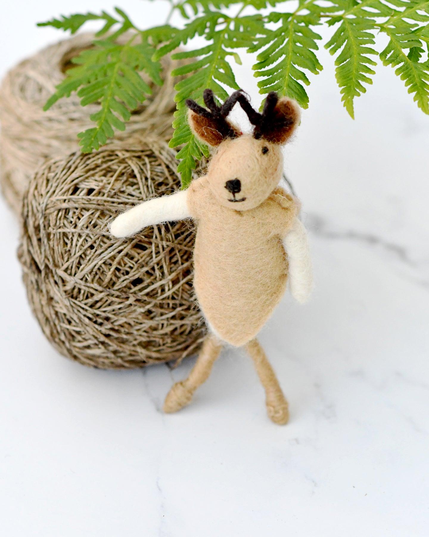 Felt Reindeer Doll Ornament - Tara Treasures