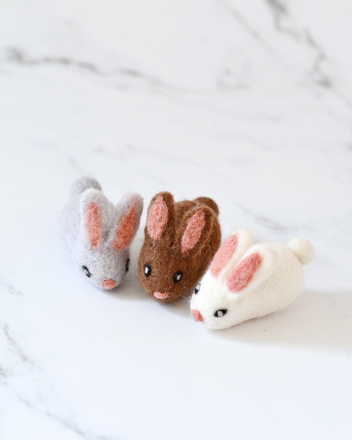 Felt Rabbits - 3 Rabbits - Tara Treasures