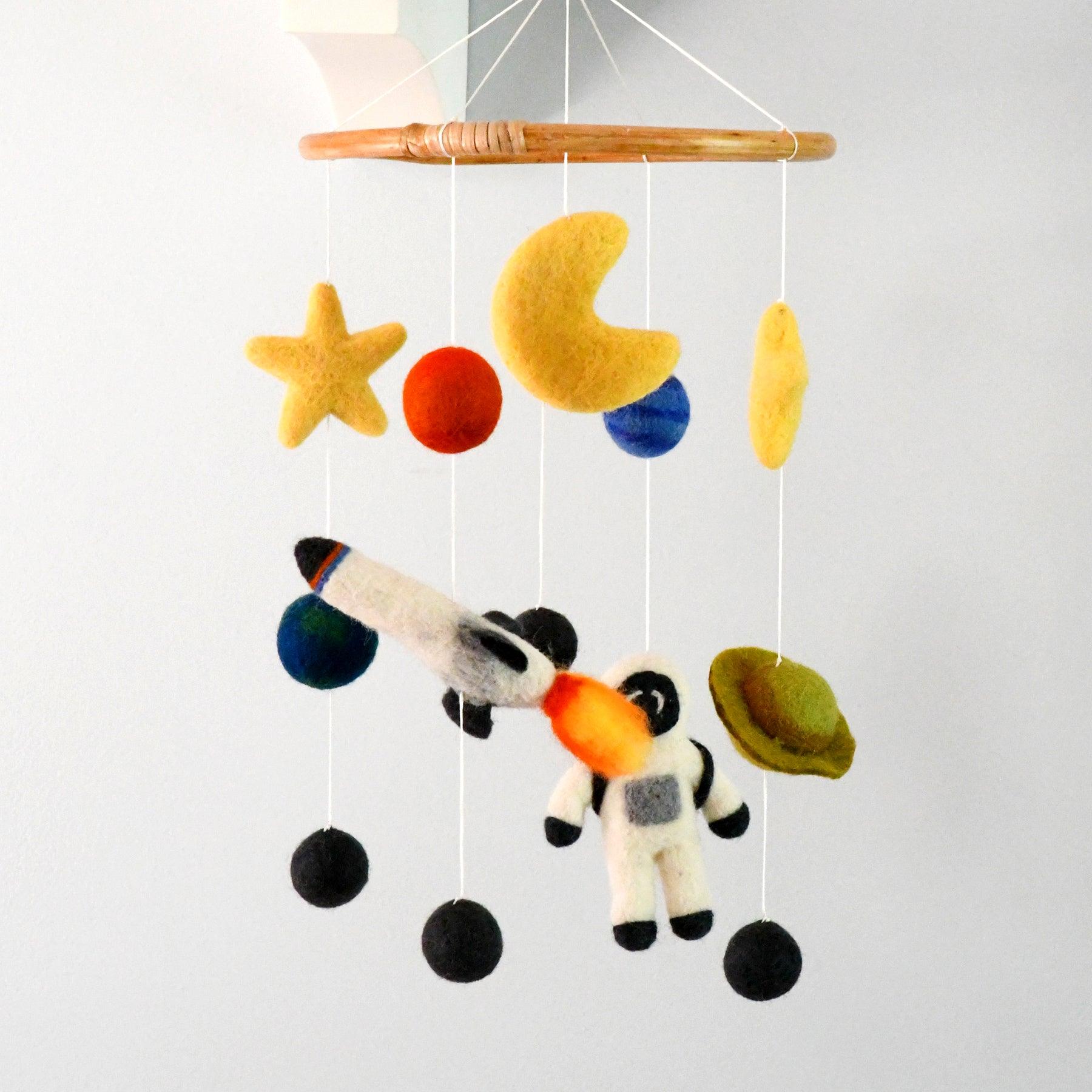Baby Cot Mobile - Outer Space, Rocket and Astronaut - Tara Treasures