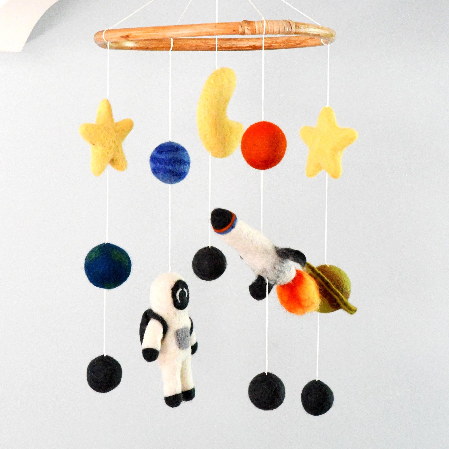 Baby Cot Mobile - Outer Space, Rocket and Astronaut - Tara Treasures