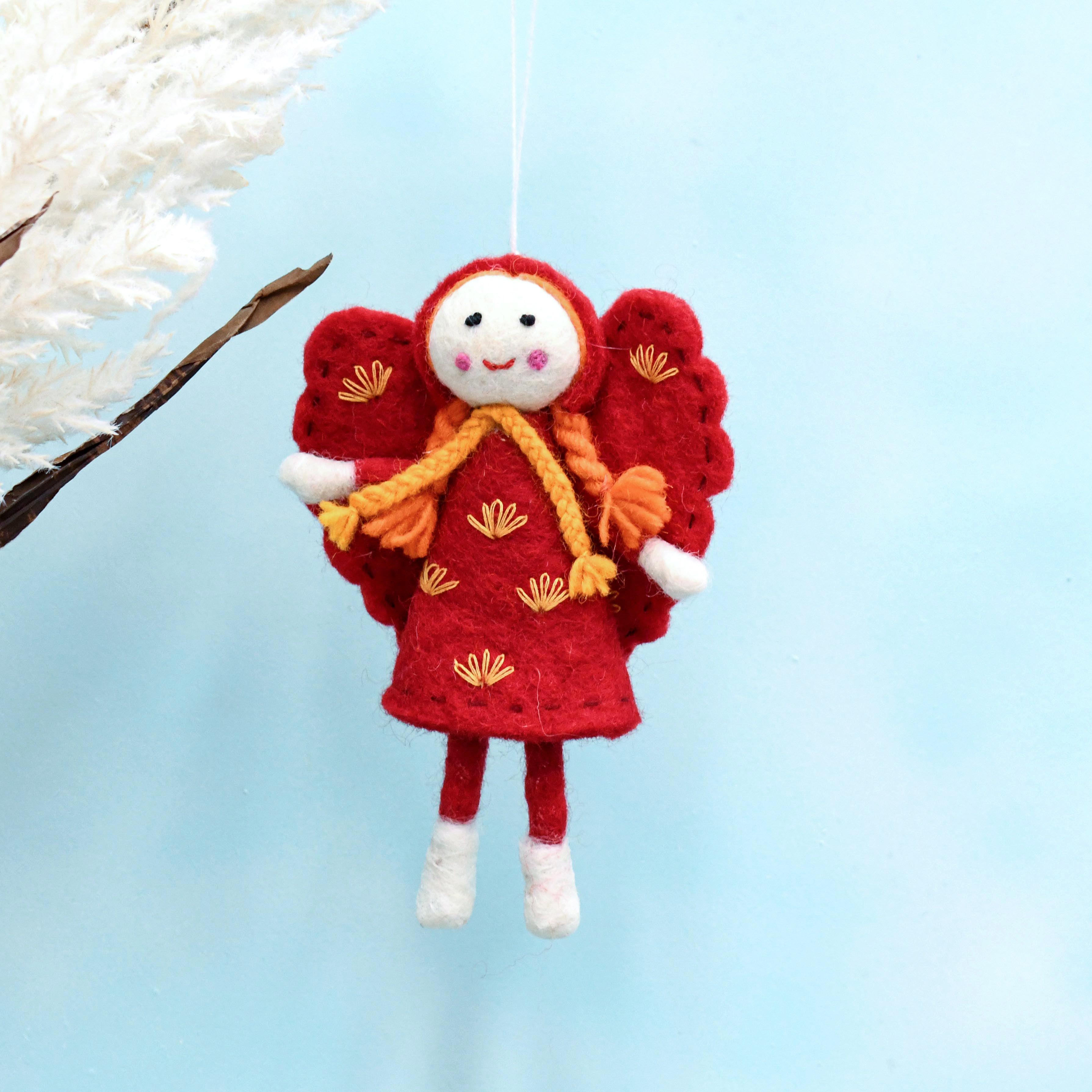 Felt Flower Fairy - Red Dress - Tara Treasures