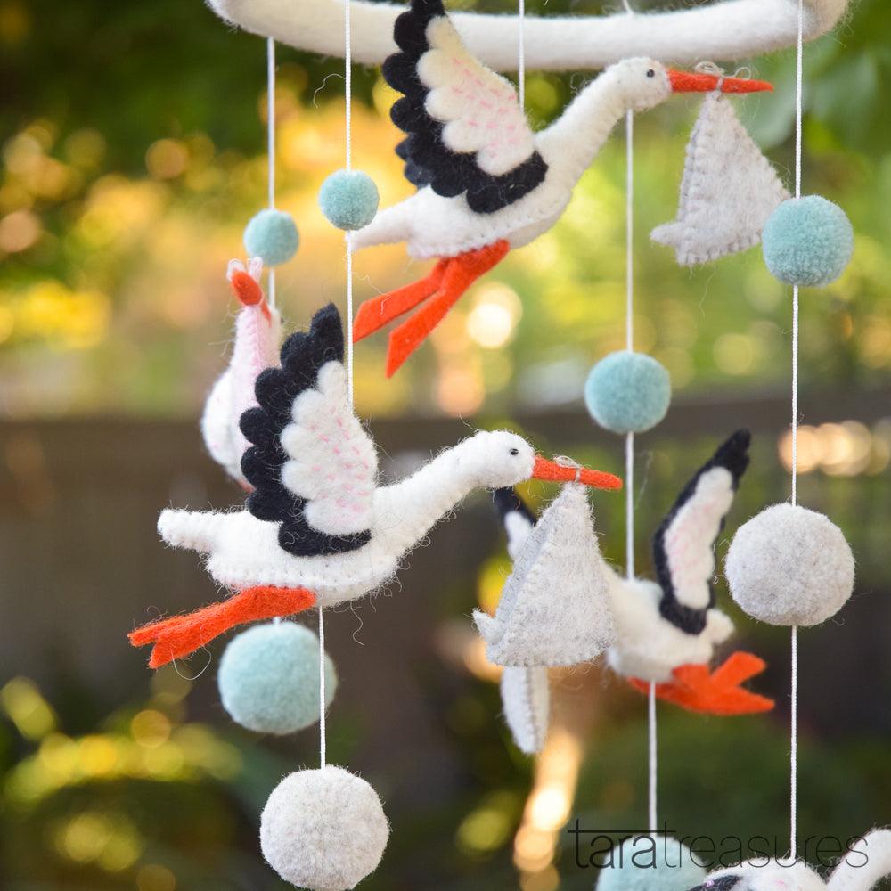 Nursery Cot Mobile - Stork - Tara Treasures