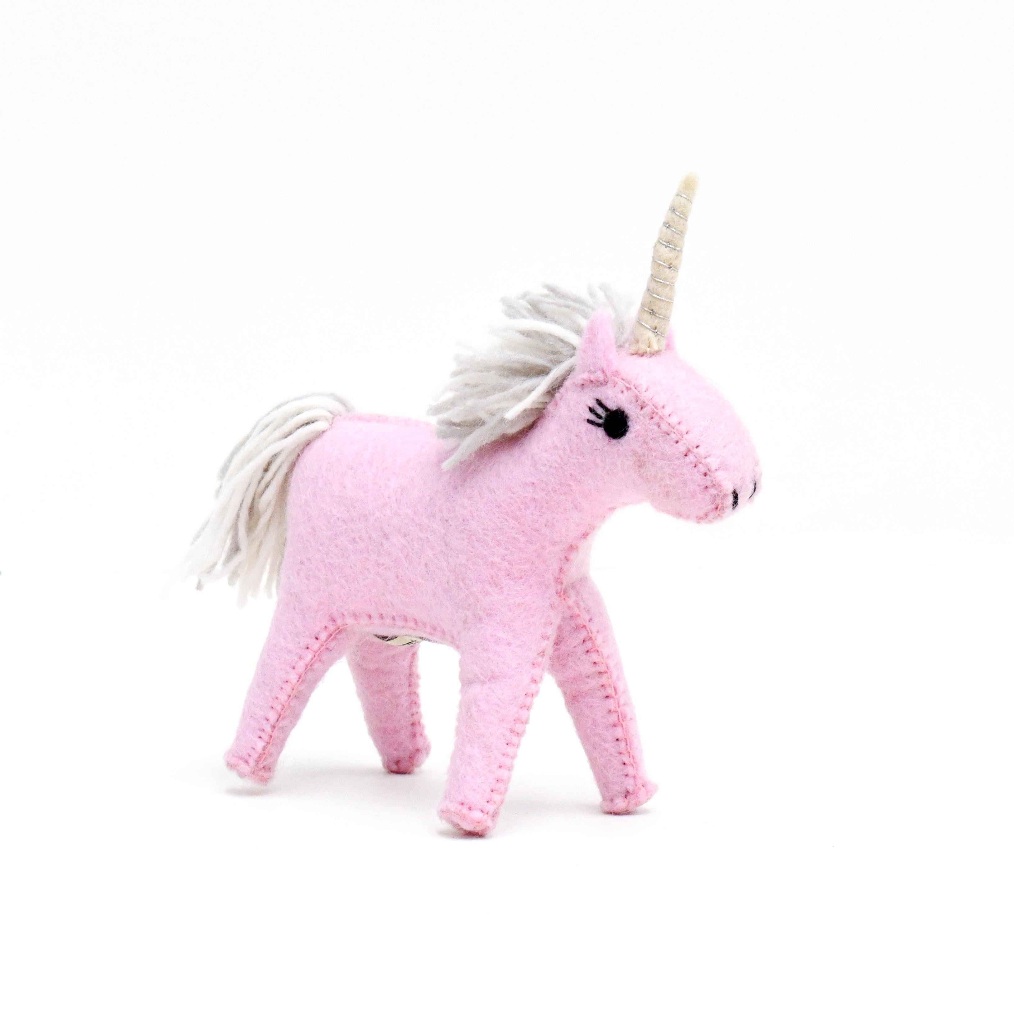 Felt Pink Unicorn Toy - Tara Treasures