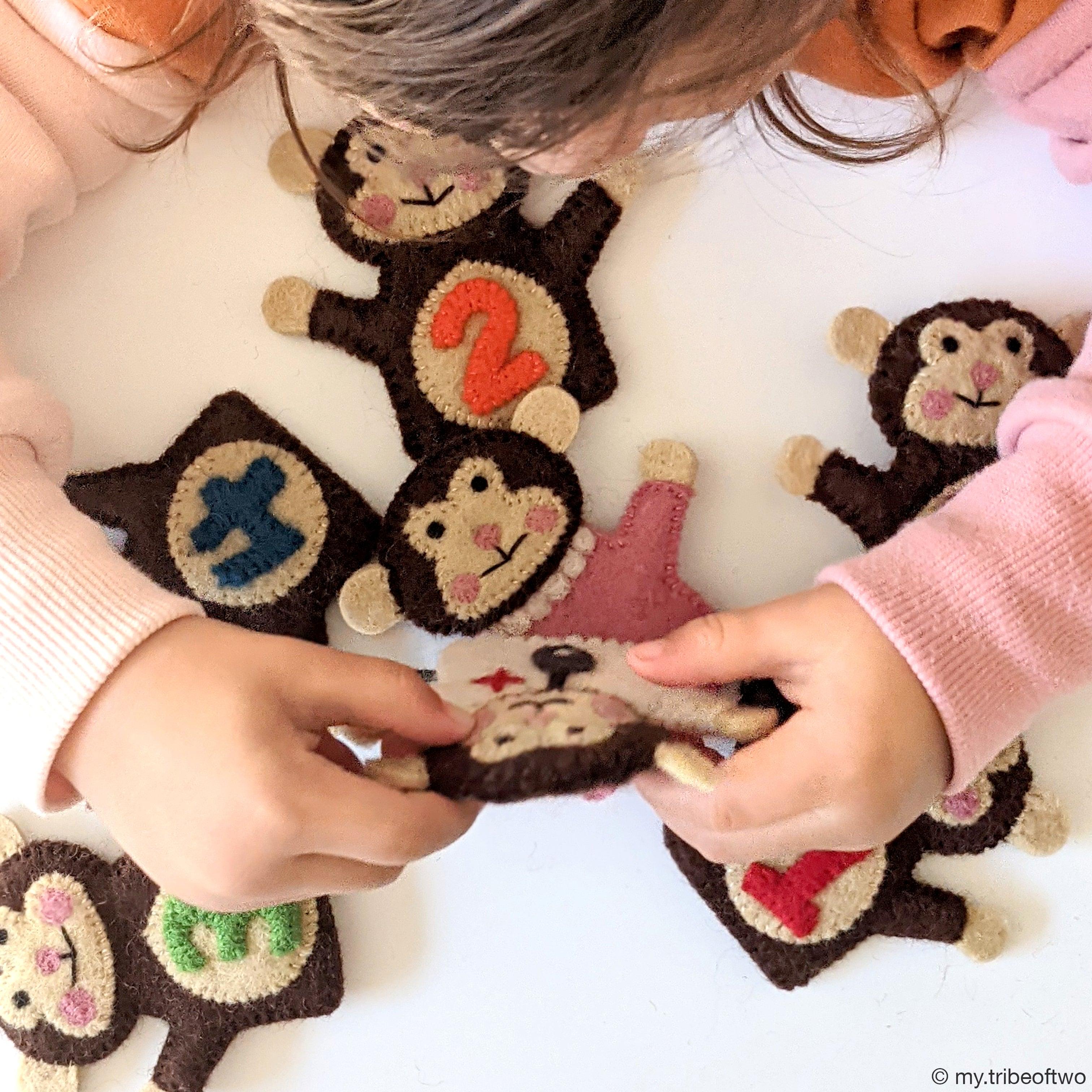 Five Little Monkeys, Finger Puppet Set - Tara Treasures