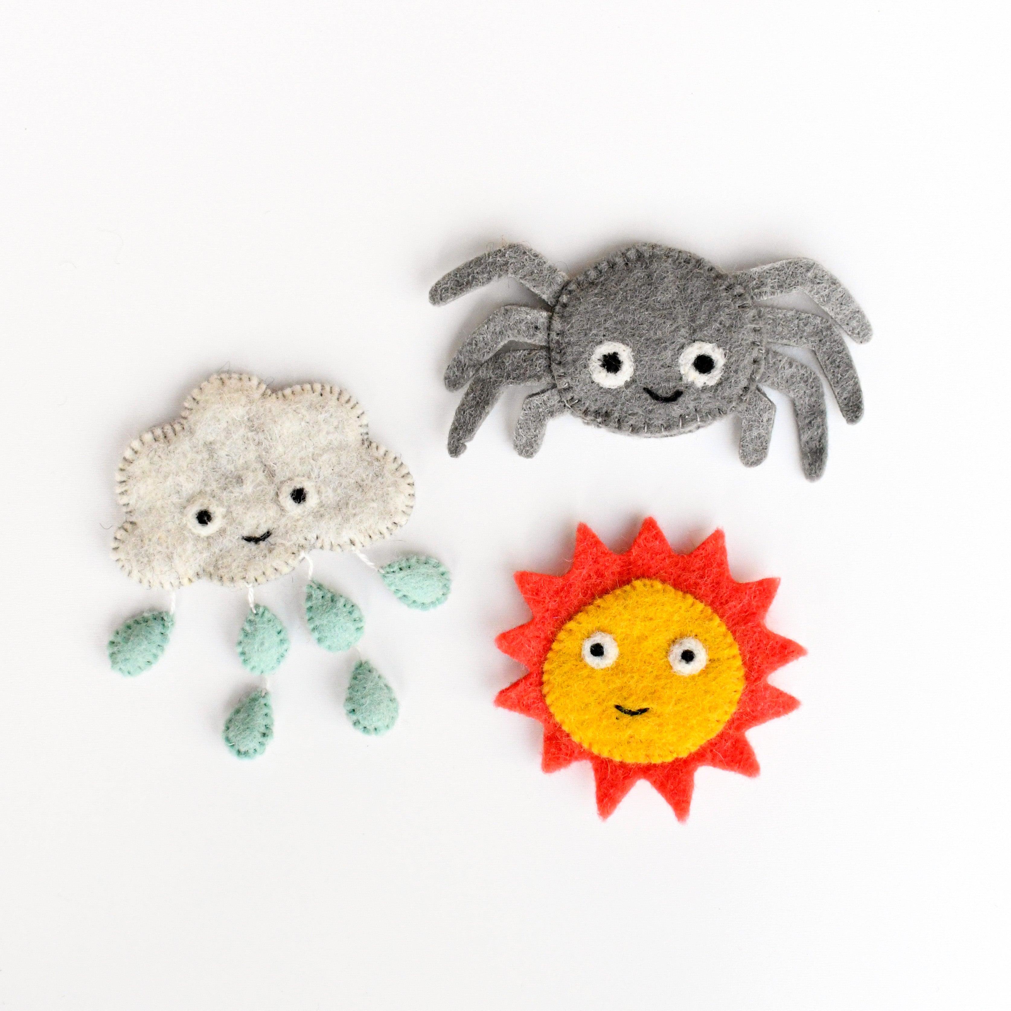 Itsy Bitsy Spider (Incy Wincy Spider), Finger Puppet Set | Tara Treasures