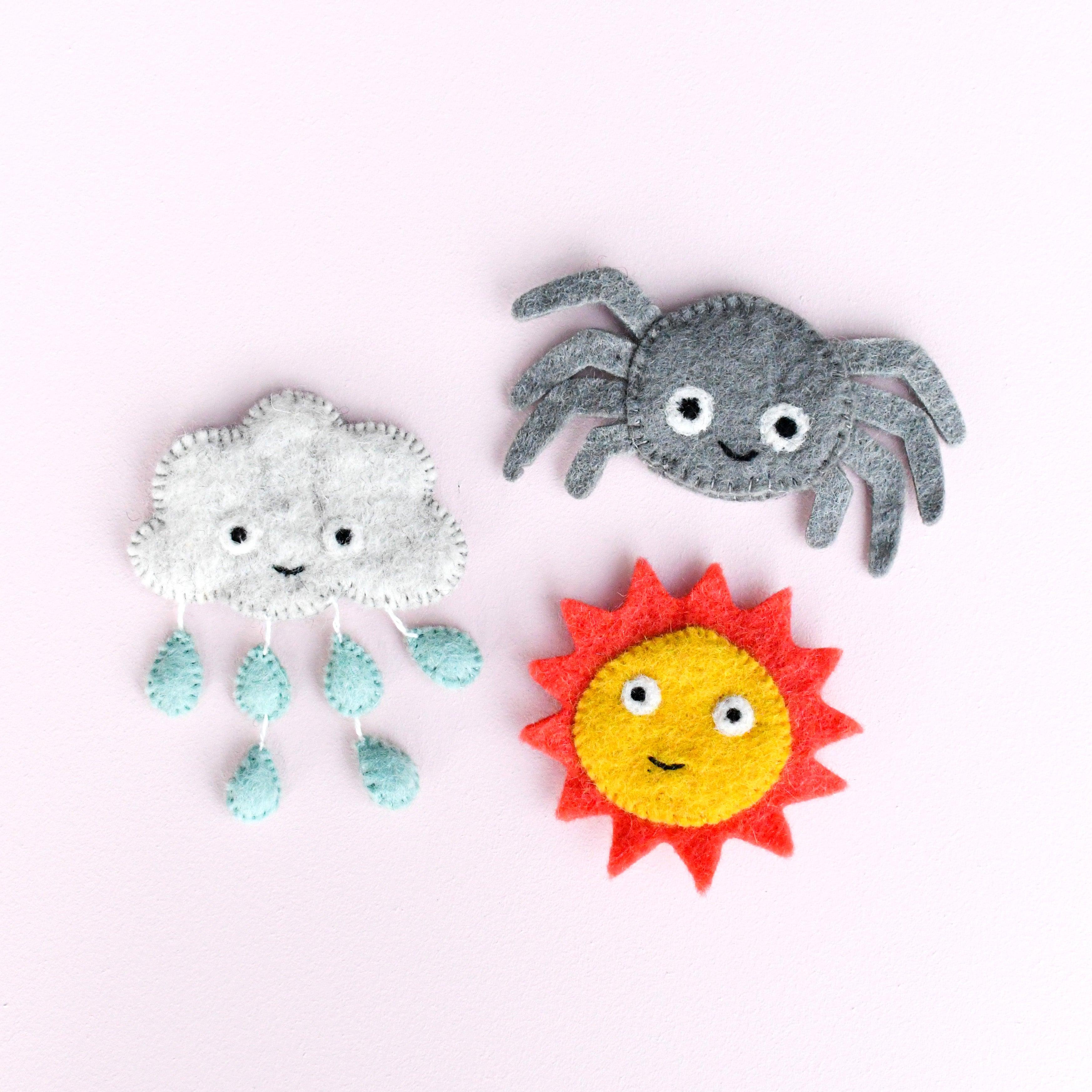 Itsy Bitsy Spider (Incy Wincy Spider), Finger Puppet Set - Tara Treasures