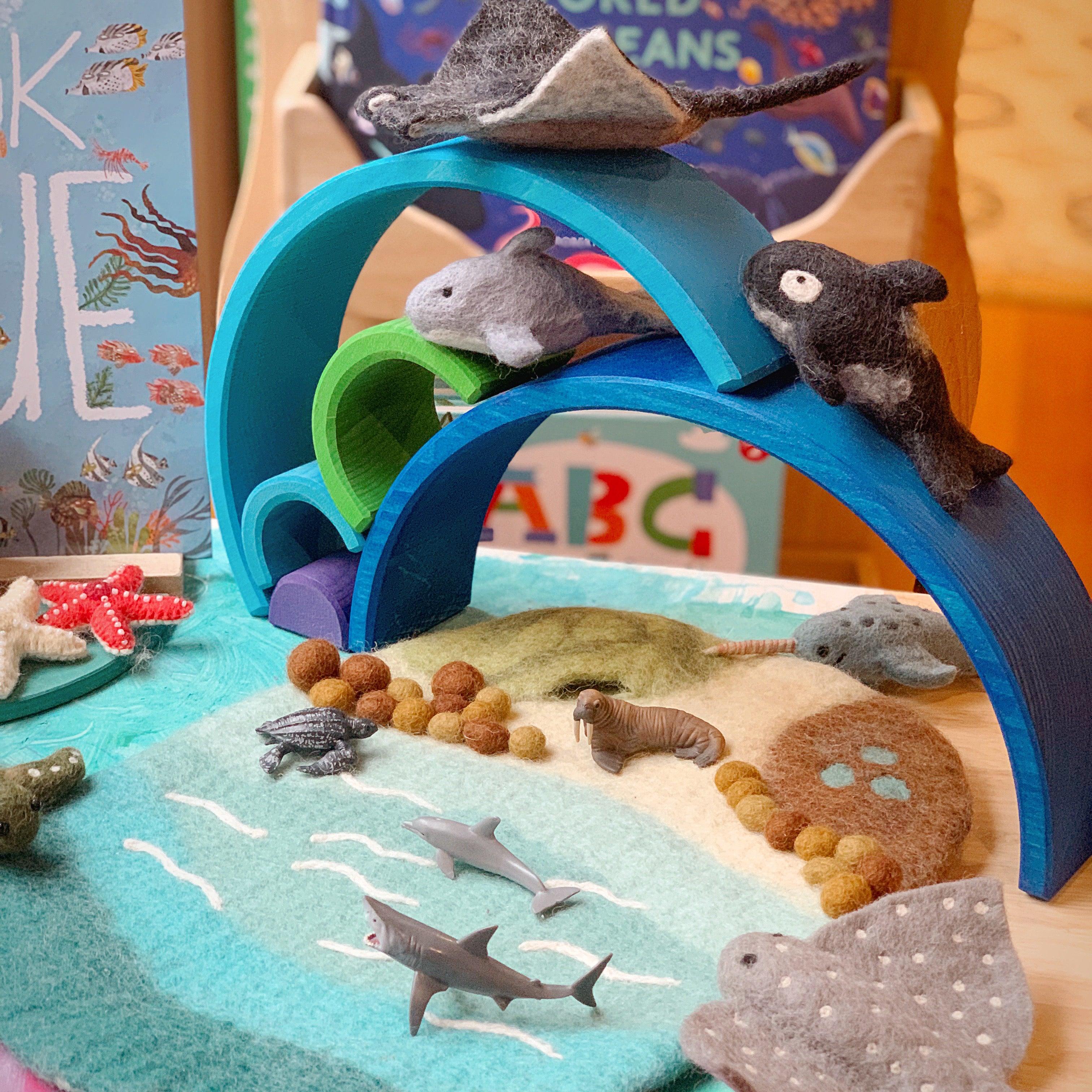 Sea, Beach and Rockpool Play Mat Playscape - Tara Treasures