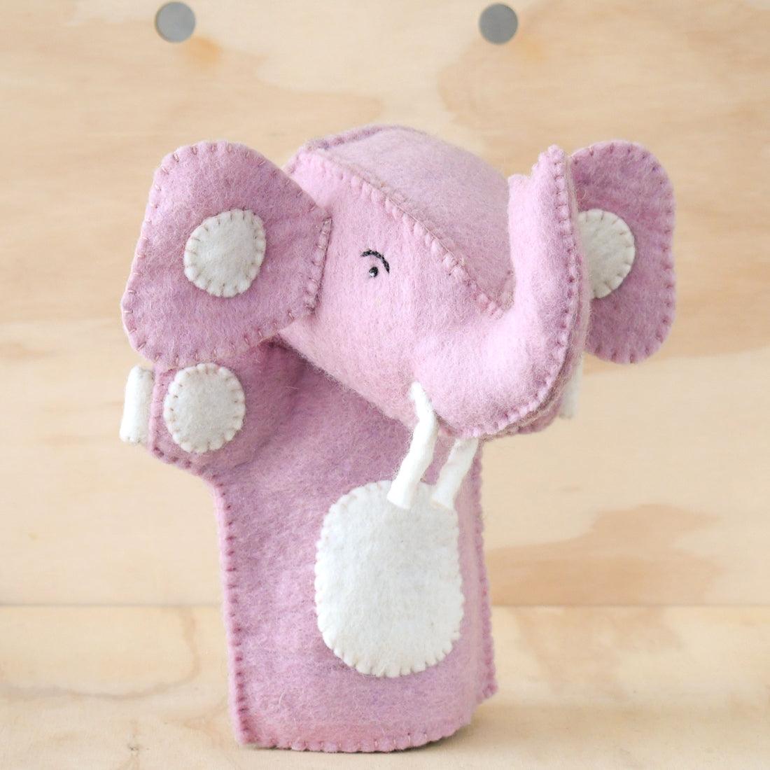 Hand Puppet - Baby Pink Elephant - Tara Treasures