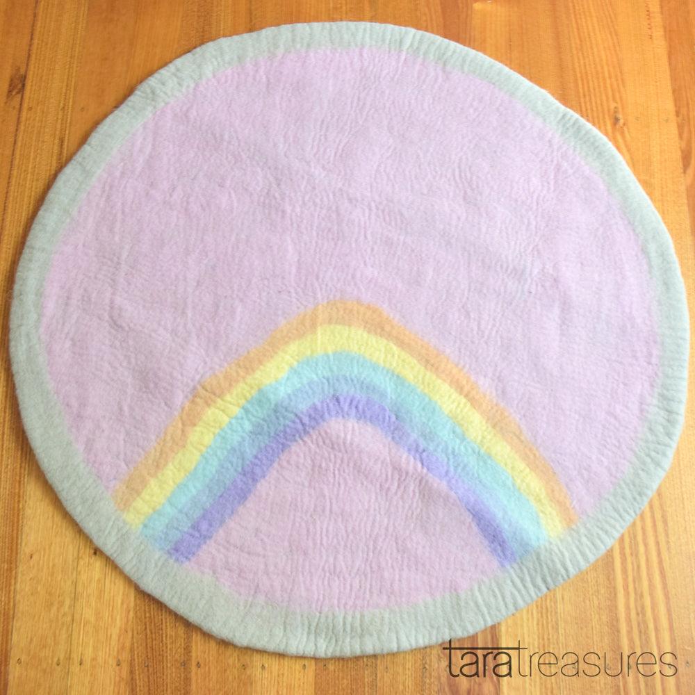 Felt Nursery Rug - Pastel Rainbow - Tara Treasures