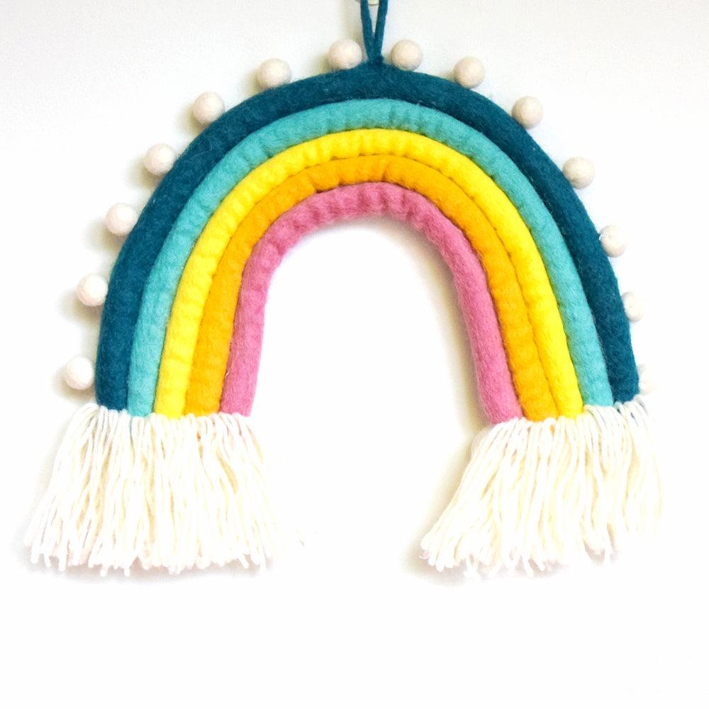 Rainbow Hanging with Pompoms - Sunset - Tara Treasures