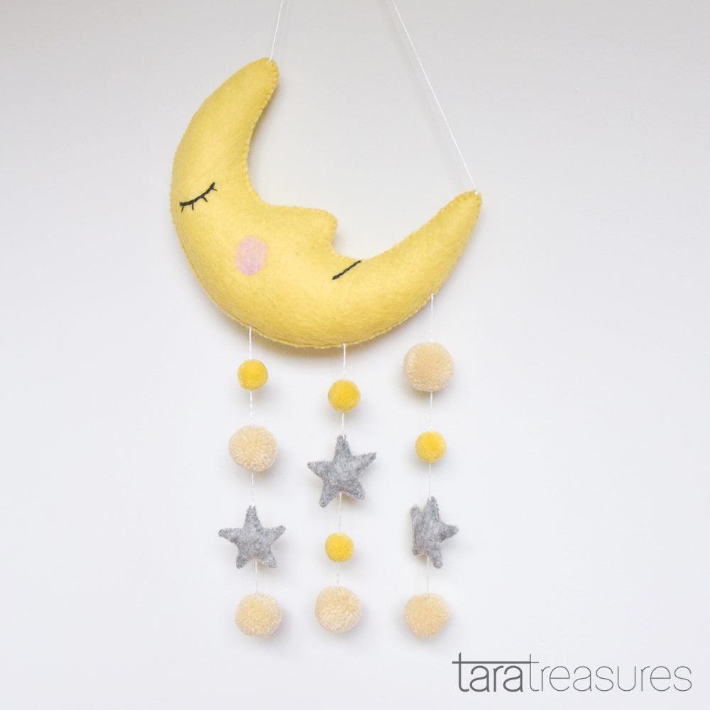 Nursery Cot Mobile - Sleeping Moon - Tara Treasures