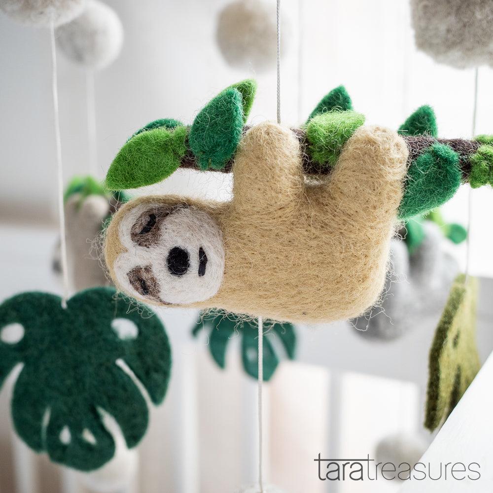 Nursery Cot Mobile - Sloth Away - Tara Treasures