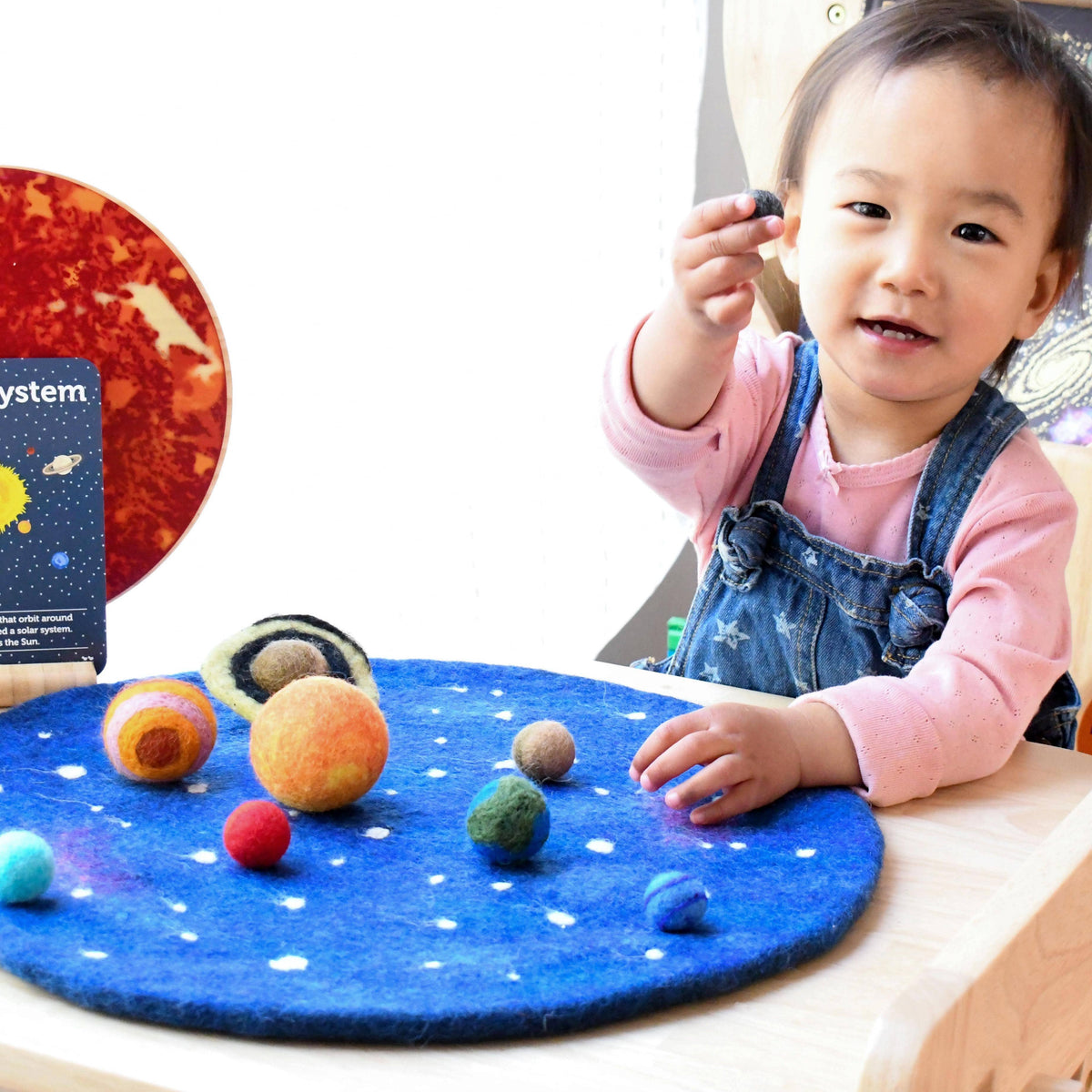 Solar System Outer Space Play Mat with Felt Planets | Tara Treasures