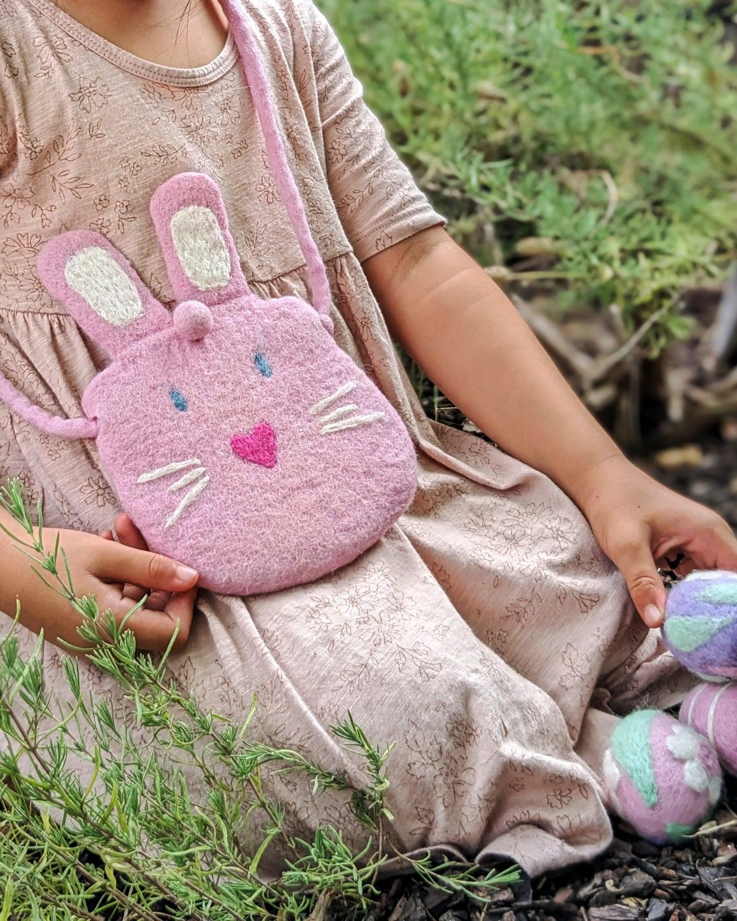 Felt Easter Bunny Bag (Pink) - Tara Treasures