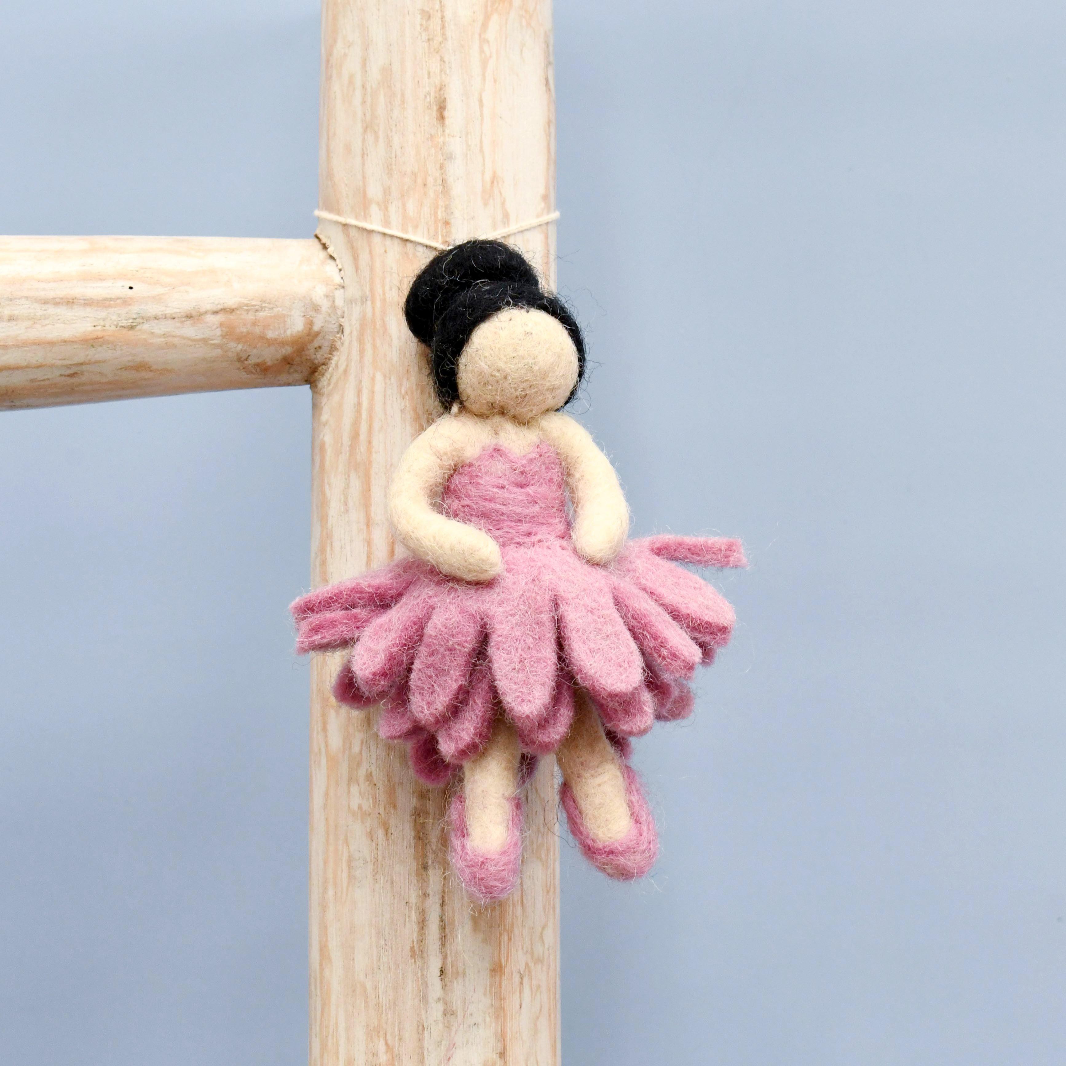 Felt Waldorf Pocket Doll - Blush Pink Dress - Tara Treasures