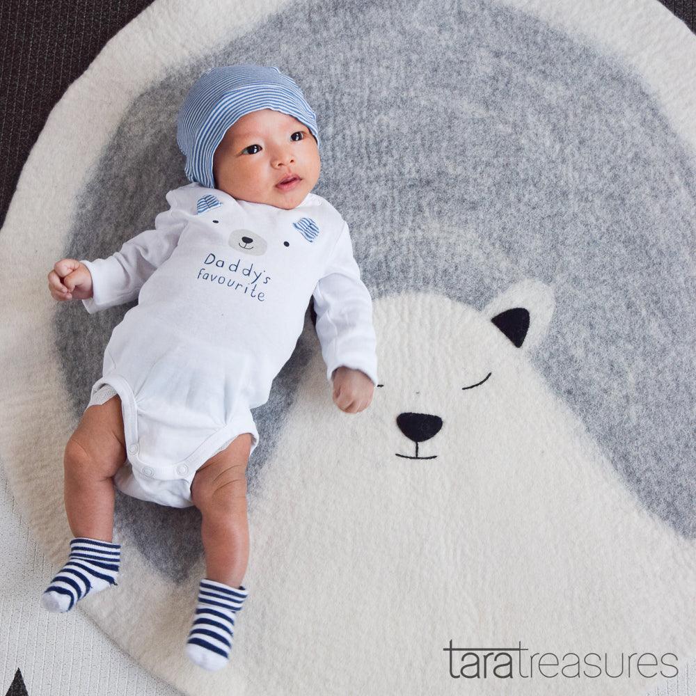 Felt Nursery Rug - Polar Bear - Tara Treasures